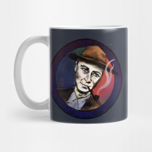 Oppenheimer with pork pie hat Mug